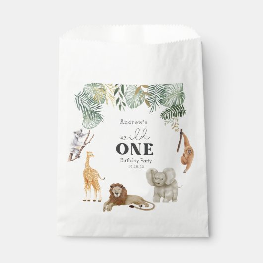 Wild One Safari Dieren gunst Tassen Bedankzakje (Voorkant)