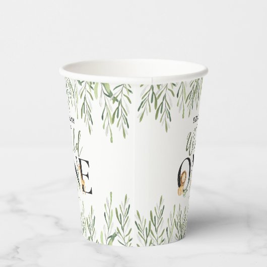 Wild One Safari Dieren Jongen 1e Verjaardagsfeest Papieren Bekers (Rechts)