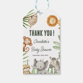 Wild One Safari Dieren Jongen Baby Borrel Cadeaulabel