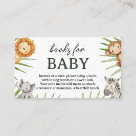 Wild One Safari Dieren Jongen Baby Borrel Informatiekaartje