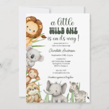 Wild One Safari Dieren Jongen Baby Borrel