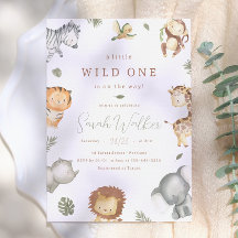 Wild One Safari Dieren Jongens Baby Borrel