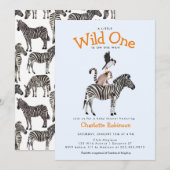 Wild One Safari Dieren Jongens Baby Shower Kaart (Voorkant / Achterkant)
