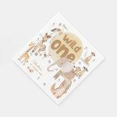 Wild one safari dieren kinderen verjaardag servet (Hoek)