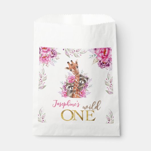 Wild one safari dieren kinderen verjaardagsfeestje bedankzakje (Voorkant)