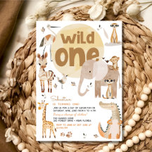 Wild one safari dieren kinderen verjaardagsfeestje