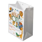 Wild one safari dieren kinderen verjaardagsfeestje medium cadeauzakje (Voorkant Gekanteld)