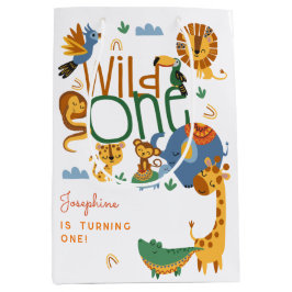Wild one safari dieren kinderen verjaardagsfeestje medium cadeauzakje