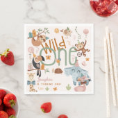 Wild one safari dieren kinderen verjaardagsfeestje servet (Insitu)