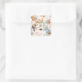 Wild one safari dieren kinderen verjaardagsfeestje vierkante sticker (Tas)