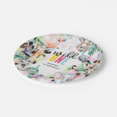 Wild ONE Safari Dieren Koel 1e Verjaardag Papieren Bordje (Gekanteld)