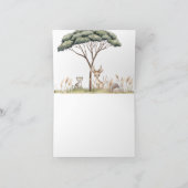 Wild One Safari Dieren Neutraal Baby shower Blank Bedankkaart (Binnen)