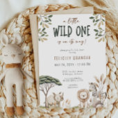 Wild One Safari Dieren Neutraal Baby shower Kaart