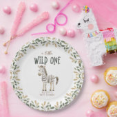 Wild One Safari Dieren Neutraal Baby shower Papieren Bordje (Feest)