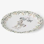 Wild One Safari Dieren Neutraal Baby shower Papieren Bordje (Gekanteld)