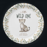 Wild One Safari Dieren Neutraal Baby shower Papieren Bordje<br><div class="desc">Maak je klaar voor een schattig feest! Onze kleine Wild One baby shower papieren borden zijn voorzien van een charmante waterverf grillige cheeta omgeven door groen gebladerte. Met zachte, neutrale tinten is dit ontwerp perfect voor elke kleine avonturier onderweg. Laten we samenkomen, lachen en deze nieuwe bundel van vreugde verwelkomen...</div>
