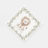 Wild One Safari Dieren Neutraal Baby shower Servet (Hoek)