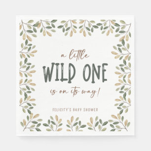 Wild One Safari Dieren Neutraal Baby shower Servet