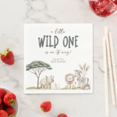 Wild One Safari Dieren Neutraal Baby shower Servet (Insitu)