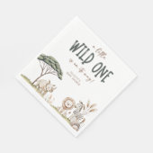 Wild One Safari Dieren Neutraal Baby shower Servet (Hoek)