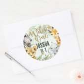 Wild One Safari Dieren Ronde Stickers (Envelop)