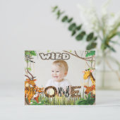 Wild One Safari Dieren Safari Photo Boy Kaart (Staand voorkant)