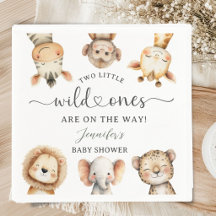 Wild One Safari Dieren Tweeling Baby Borrel