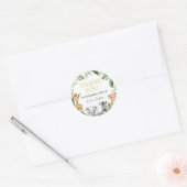 Wild One Safari Dieren Verjaardag Baby shower Ronde Sticker (Envelop)