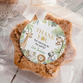 Wild One Safari Dieren Verjaardag Ronde Sticker