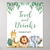 Wild ONE Safari Dieren Voedsel en Drinken Teken Poster (Voorkant)