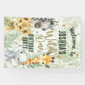 Wild One Safari Dieren Welkom Banner (Horizontaal)