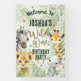 Wild One Safari Dieren Welkom Banner