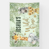 Wild One Safari Dieren Welkom Banner (Verticaal)
