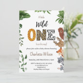 Wild One Safari dierengroen baby shower Kaart (Staand voorkant)