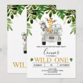 Wild One Safari, eerste uitnodiging (Voorkant / Achterkant)