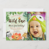 Wild One, Safari Eerste Verjaardag, Foto Kaart (Voorkant)
