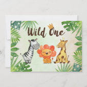 Wild One, Safari Eerste Verjaardag, Foto Kaart (Achterkant)