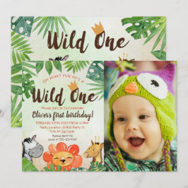 Wild One, Safari Eerste Verjaardag, Foto Kaart