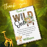 Wild One Safari Eerste Verjaardag Jongen Dank je K Kaart<br><div class="desc">U zult zo genieten van het uitzenden van deze charmante en unieke bedankjes - met die speciale jeep met de safaridieren - aangevuld met zijn aangepaste naam - en het schattige kleine welpje gezegde "happy birthday". Alle ontwerpvragen sturen gewoon een chat of een e-mail naar charmdesignstudio@rcn.com en we helpen u...</div>
