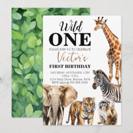 Wild One Safari eerste verjaardag Kaart