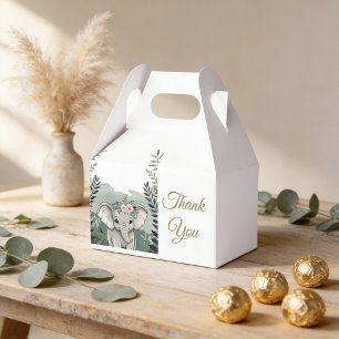 Wild One Safari Elephant Baby shower Favoriete Box Bedankdoosjes