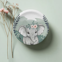 Wild One Safari Elephant Baby shower Papieren Bord