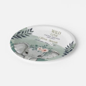 Wild One Safari Elephant Baby shower Papieren Bord (Gekanteld)