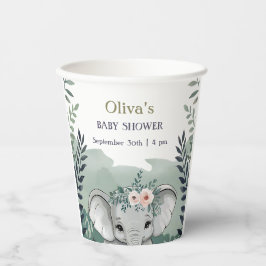 Wild One Safari Elephant Baby shower Papieren Kopj Bekers