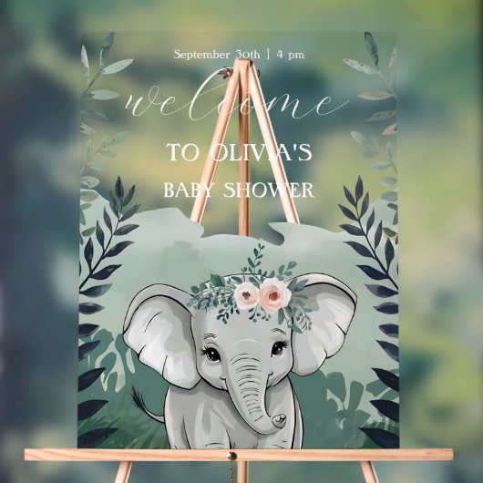 Wild One Safari Elephant Baby shower welkom Acryl Bord (Neutraal)