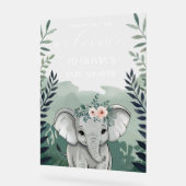 Wild One Safari Elephant Baby shower welkom Acryl Bord (Hoek)