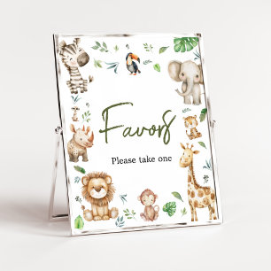 Wild One Safari Favors Baby shower Poster