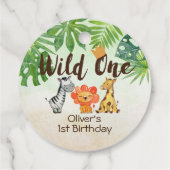 Wild One, Safari First Birthday Bedankjes Labels (Achterkant)