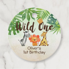 Wild One, Safari First Birthday Bedankjes Labels
