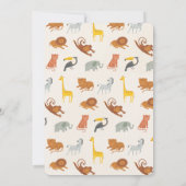 Wild One Safari First Birthday Invitation for Boys Kaart (Achterkant)
